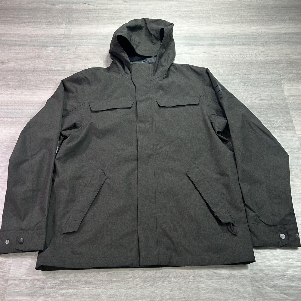The North Face Jacket Mens Medium Gray Hooded Softshell Windbreaker Zip Pockets